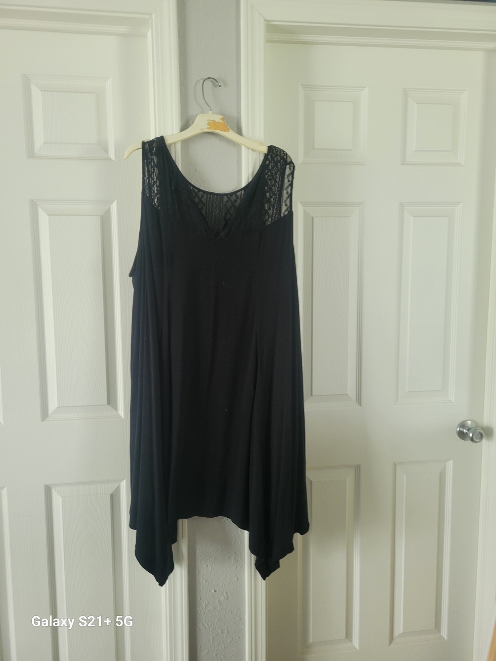 Torrid Black Asymmetrical Lace-Trim Sleeveless Plus Size Dress